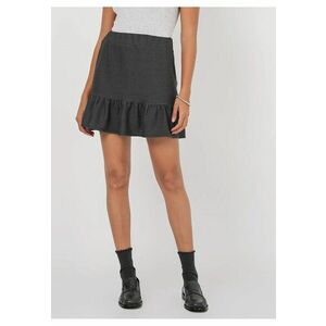 Fusta mini - HiCCUP - texturata - detalii cu volane - gri - poliester-lycra imagine