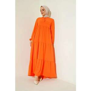 Rochie maxi dama - HiCCUP - poliester/lycra - croiala lejera - portocaliu imagine