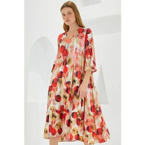 Rochie midi dama - HiCCUP - decolteu V - viscoza - multicolor imagine