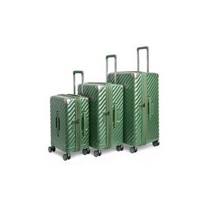 Set trolere extensibile Trunk - policarbonat - 1 bagaj de cabina si 2 de cala - cifru TSA - 4 roti cu suspensii - verde - 56 cm/66 cm/77 cm imagine