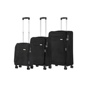 Set trolere extensibile Air - 1 bagaj de cabina si 2 de cala - poliester - +20% capacitate - cifru TSA - negru - 55 cm/66 cm/77 cm imagine