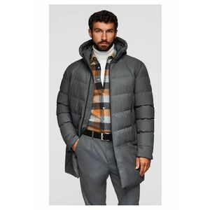 Geaca lunga matlasata cu gluga OM-JALJ-0264 - Gri imagine