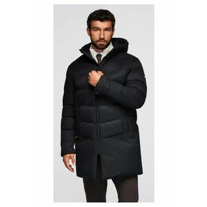 Geaca lunga matlasata cu gluga OM-JALJ-0264 - Negru imagine