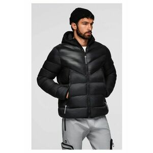 Jacheta matlasata moderna din materiale combinate OM-JAHP-0303 - Negru imagine