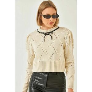 Pulover - mulat - alb - tricot - imagine