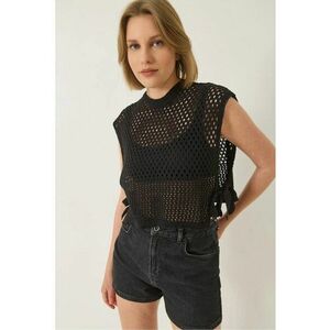 Vesta dama - croiala lejera - negru - tricot - imagine