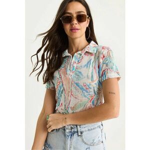 Tricou polo pentru dama - Bumbac/Lycra - Multicolor imagine