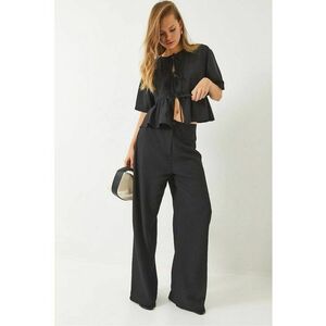 Compleu dama - 2 piese - textil - negru imagine
