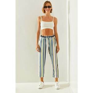 Pantaloni dama - talie elastica - poliester-bumbac imagine