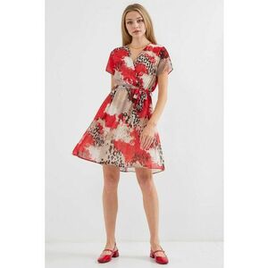Rochie mini dama HiCCUP - imprimeu floral - decolteu V - textil - multicolor imagine