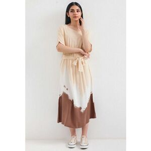 Rochie midi HiCCUP cu imprimeu gradient - funda - bej - viscoza imagine