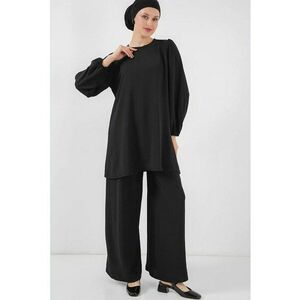 Set tunica si pantaloni dama - poliester/elastan - negru imagine
