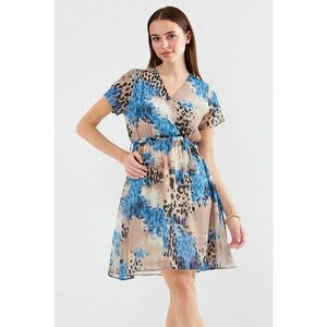 Rochie mini dama HiCCUP - imprimeu floral - decolteu in V - textil - multicolor imagine