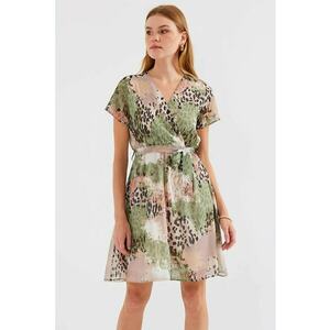 Rochie mini dama HiCCUP - textil - imprimeu floral - decolteu in V - multicolor imagine