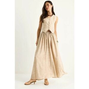 Compleu dama - doua piese - rayon/poliester/nylon - maro deschis imagine