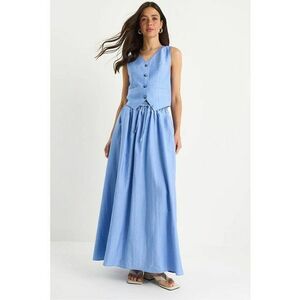 Compleu dama - doua piese - rayon/poliester/nylon - albastru imagine