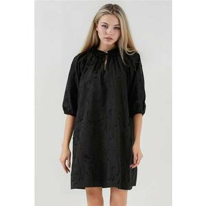 Rochie mini dama - HiCCUP - brodata - bumbac - negru imagine