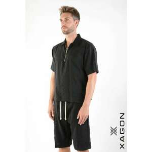 Tricou polo cu fermoar 2BM106X - Negru imagine