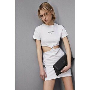 Rochie mini decupata lateral - Alb imagine