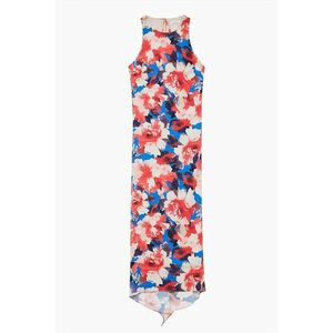 Rochie midi cu model floral - Roz imagine