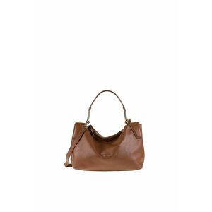 Geanta din piele cu bareta de umar si fermoar Erisma - Maro imagine