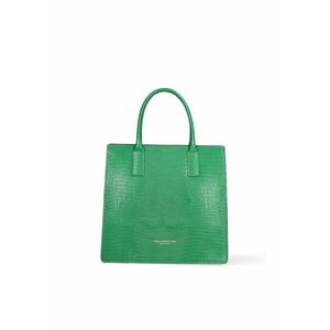 Geanta de piele cu bareta de umar si model texturat - Verde imagine