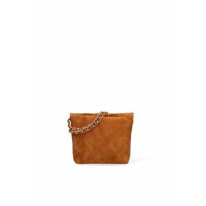 Geanta crossbody din piele intoarsa cu barete din lant Edera Plux - Maro inchis imagine