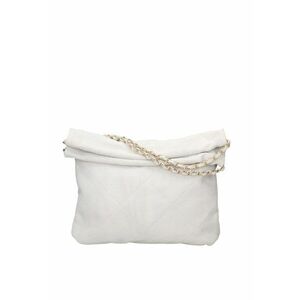 Geanta de piele intoarsa cu bareta de lant de umar - Gri deschis imagine