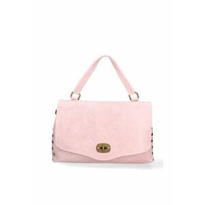 Geanta din piele cu bareta de umar si inchidere cu clapa Silvana Prime - Roz deschis imagine