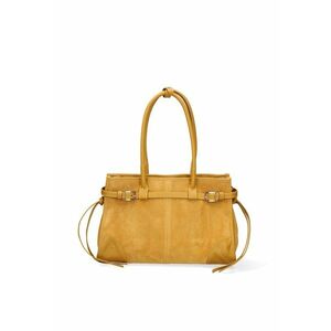 Geanta de piele intoarsa cu bareta de umar Novara Ultra - Galben mustar imagine