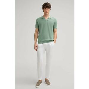 Pantaloni cu elastic in talie cu buzunare laterale - Alb imagine