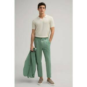 Pantaloni cu elastic in talie cu buzunare laterale - Verde imagine