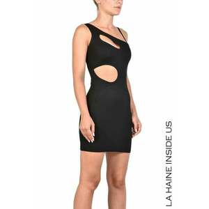 Rochie mini decupata - Negru imagine