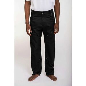 Pantaloni drepti fit cu buzunare frontale - Negru imagine