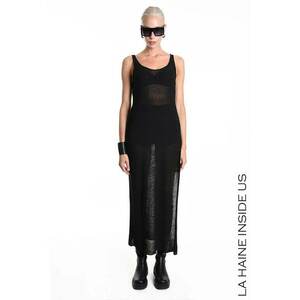 Rochie lungă - transparentă - Negru imagine