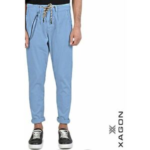 -Pantaloni coulisse regular fit - Albastru imagine