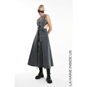 Rochie lunga - cu spatele gol - Gri imagine