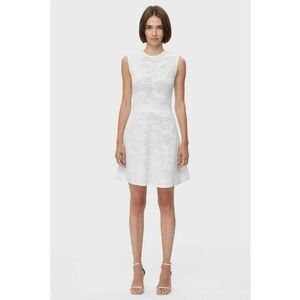 Rochie midi cu aspect texturat - Alb imagine