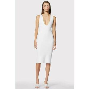 Rochie creion cu slit pe partea din spate - Alb imagine