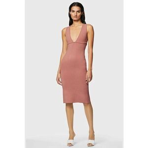 Rochie creion cu slit pe partea din spate - Roz imagine