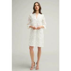 Rochie midi - brodată - Alb imagine