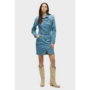 Rochie mini din denim - Albastru imagine