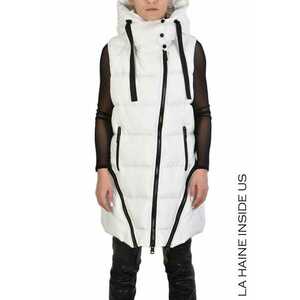 Vesta lunga cu gluga - cu partea de jos detasabila - Alb imagine