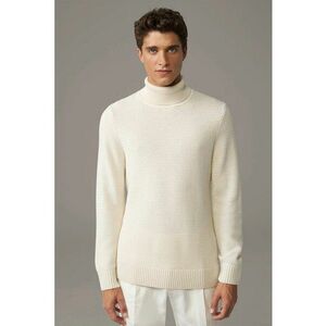 Bluza cu guler inalt cu croi clasic din tricot - Crem imagine