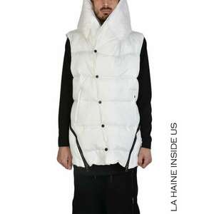 Vesta regular fit cu partile laterale detasabile - inchidere cu capse - Alb imagine