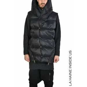Vesta regular fit cu partile laterale detasabile - inchidere cu capse - Negru imagine