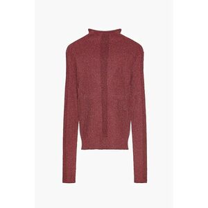 Pulover cu guler inalt din tricot cu maneca lunga - Rosu inchis imagine