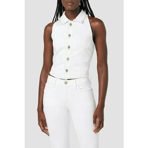 Vesta din denim - alb - imagine