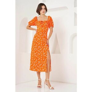 Rochie portocalie HiCCUP cu funda - Portocaliu imagine