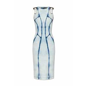 Rochie midi cu închidere prin fermoar la spate - Albastru imagine